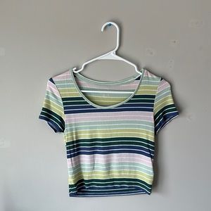 American Eagle Cropped Striped Tee
